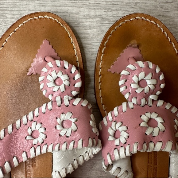 Palm Beach Sandals Women’s Thong Sandals in Pink & White Leather Size 6.5 - Picture 8 of 9